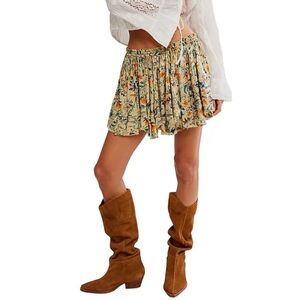 Free People Floral Print Mini Skirt